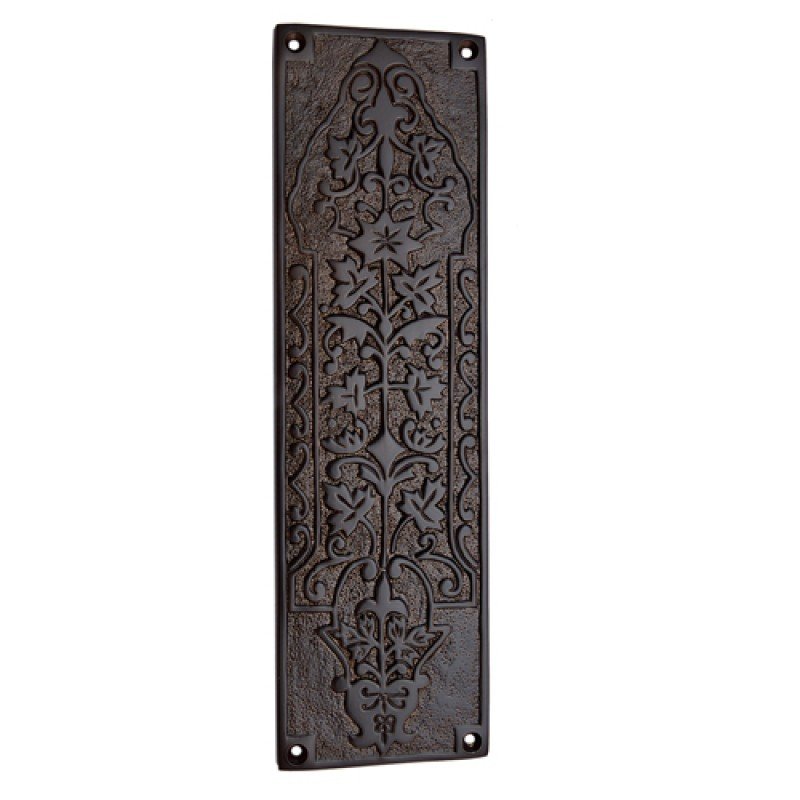 ""Nezib"" Silicon Bronze Push Plate -  Distressed Silicon Bronze Medium Patina