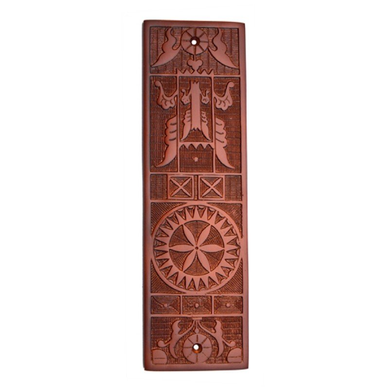 ""Ohel"" Silicon Bronze Push Plate - Distressed Silicon Bronze Rust Patina