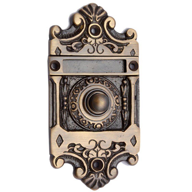 ""Nehushtan"" Antique Brass Bell Push - Antique Brass