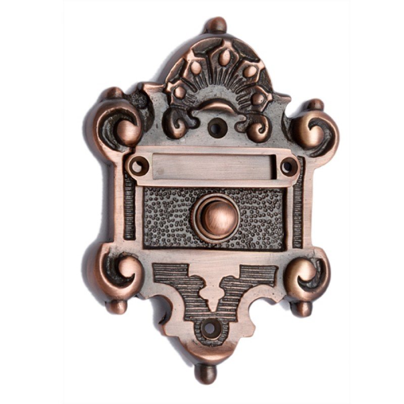""Nephishesim"" Decorative Brass Bell Push -  Antique Copper