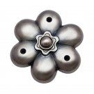 Decorative Flower Brass Bell Push -  Antique Brushed Nickel