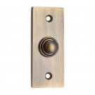 Rectangular Victorian Brass Bell Push - Antique Brass