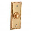 Brass Rectangular Georgian Bell Push -  Polish Lacquered