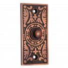 Decorative Rectangular Bell Push -  Antique Copper