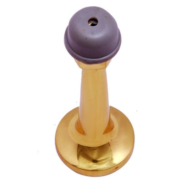 Straight Brass Door Stopper - Polish Lacquered