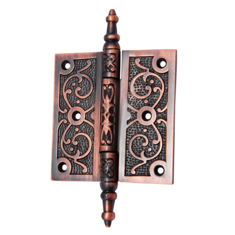 3 1/2"" x 3 1/2"" Brass Decorative Hinge Antique Copper