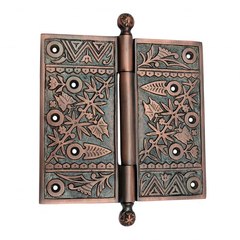 6"" x 6"" Brass Decorative Hinge - Antique Copper