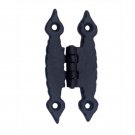 ""Abib"" Black Antique Iron H Cabinet Hinge - Black Powdercoated