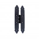 ""Abinoam"" Black Antique Iron H Hinge - Black Powdercoated