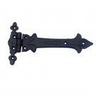 ""Adonijah"" Black Antique Iron Tee Hinge -  Black Powdercoated