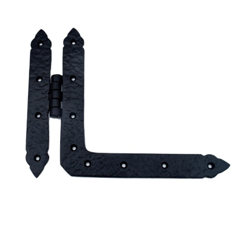 ""Adrammelech"" Black Antique Iron HL Hinge - Black Powdercoated