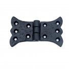 ""Aeneus"" Black Antique Iron Butterfly H Cabinet Hinge - Black Powdercoated