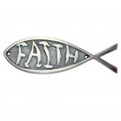 ""Faith"" Brass Fish Door Sign - Antique Brushed Nickel