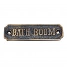 Bathroom Brass Door Sign - Antique Brass
