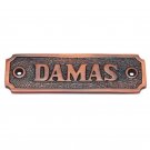 Damas Brass Door Sign - Antique Copper