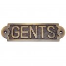Gents Brass Door Sign - Antique Brass