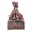 Large Ladies Toilet Brass Door Sign - Antique Copper