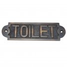Large Toilet Brass Door Sign - Antique Brass