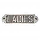 Medium Ladies Brass Door Sign - Antique Brushed Nickel