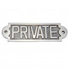 Medium Private Brass Door Sign - Antique Brushed Nickel