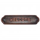Medium Welcome Brass Door Sign - Antique Copper