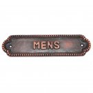 Mens Brass Door Sign - Antique Brass