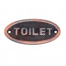 Oval Toilet Brass Door Sign -  Antique Brass