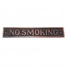 Rectanglar No Smoking Brass Door Sign -  Antique Copper