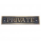 Rectangular Private Brass Door Sign - Antique Brass