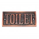 Rectangular Toilet Brass Door Sign - Antique Copper