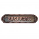 Rest Room Brass Door Sign -  Antique Copper