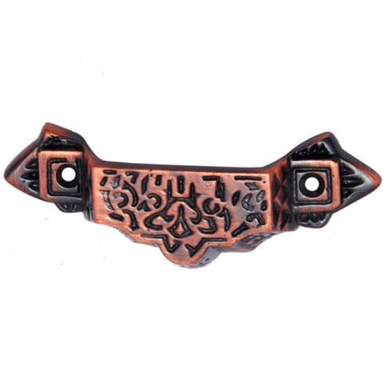 ""Assos"" Decorative Brass Drawer Pull - Antique Copper