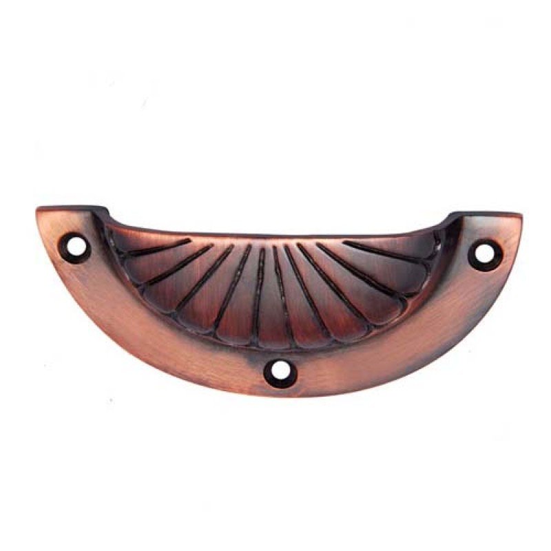 ""Azmon"" Decorative Brass Drawer Pull - Antique Copper