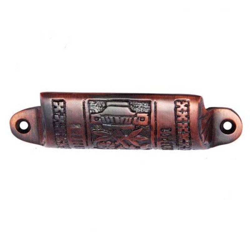 ""Bucheru"" Decorative Brass Drawer Pull - Antique Copper