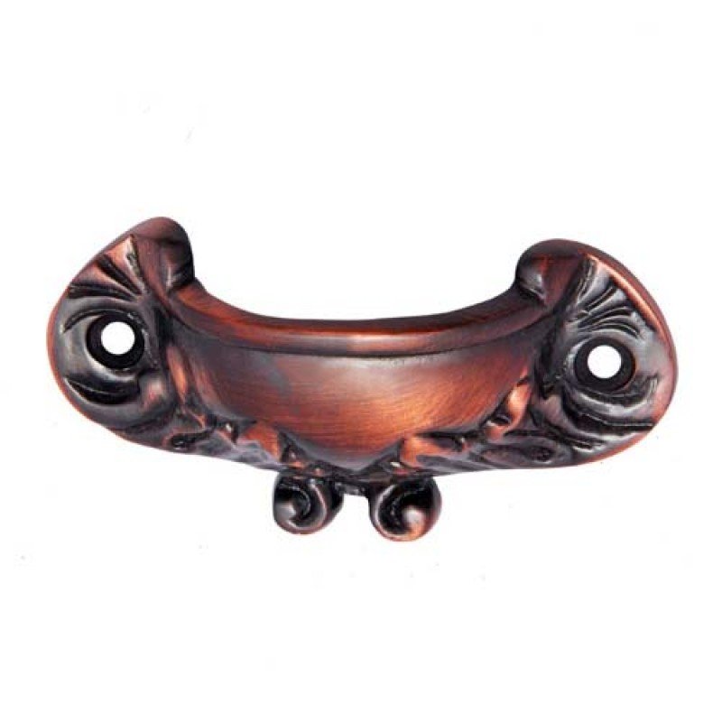 ""Bukkiah"" Decorative Brass Drawer Pull -  Antique Copper