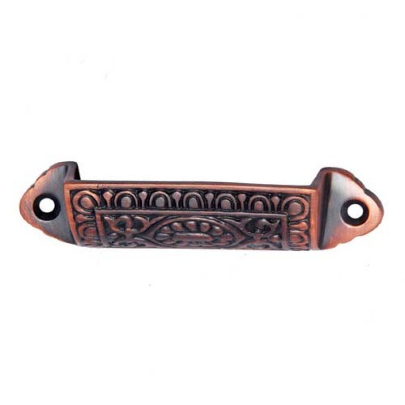 ""Deuel"" Decorative Brass Drawer Pull - Antique Copper