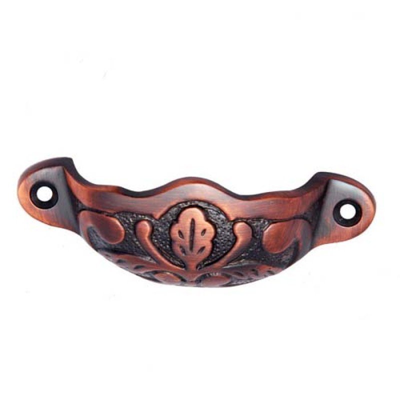 ""Dodavah"" Decorative Brass Drawer Pull - Antique Copper
