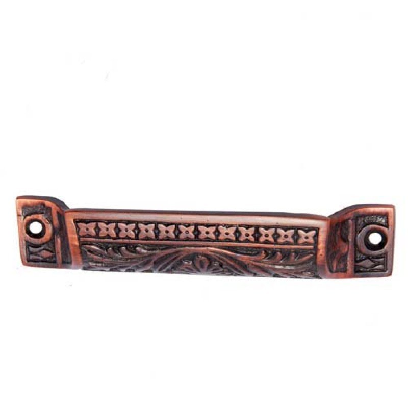 ""Ellasar"" Decorative Brass Drawer Pull - Antique Copper