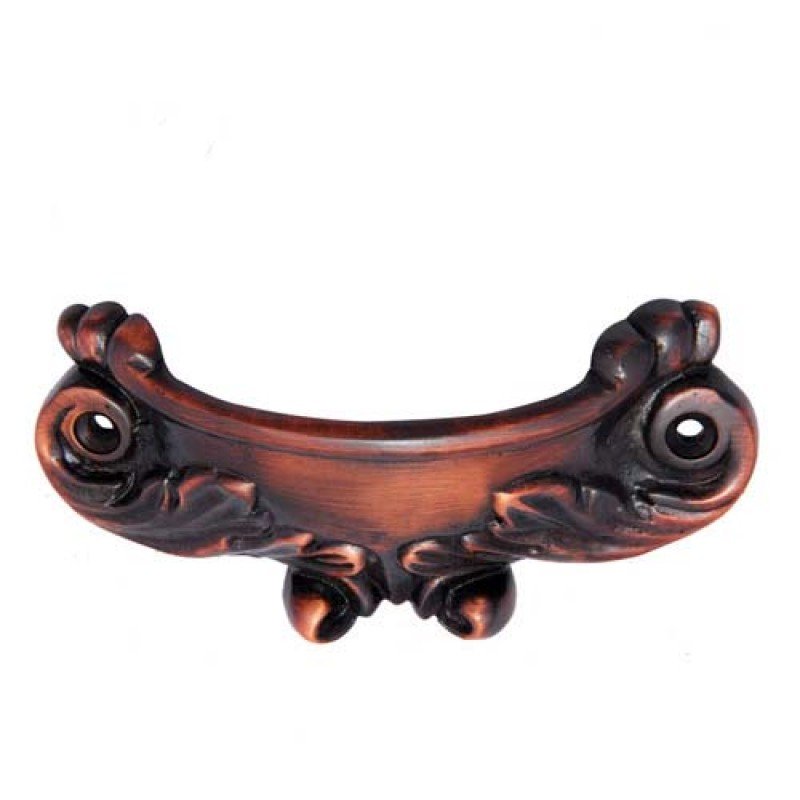 ""Ezel"" Decorative Brass Drawer Pull - Antique Copper