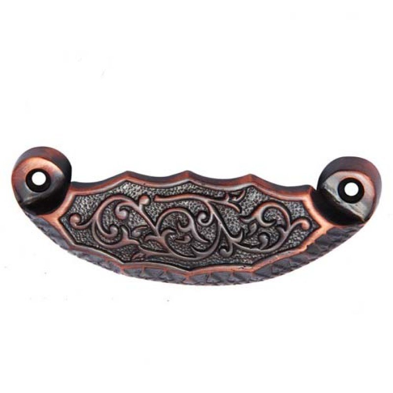 ""Guni"" Decorative Brass Drawer Pull - Antique Copper