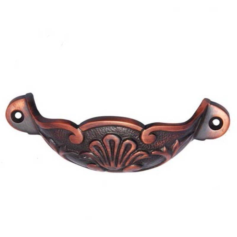 ""Hazo"" Decorative Brass Drawer Pull - Antique Copper