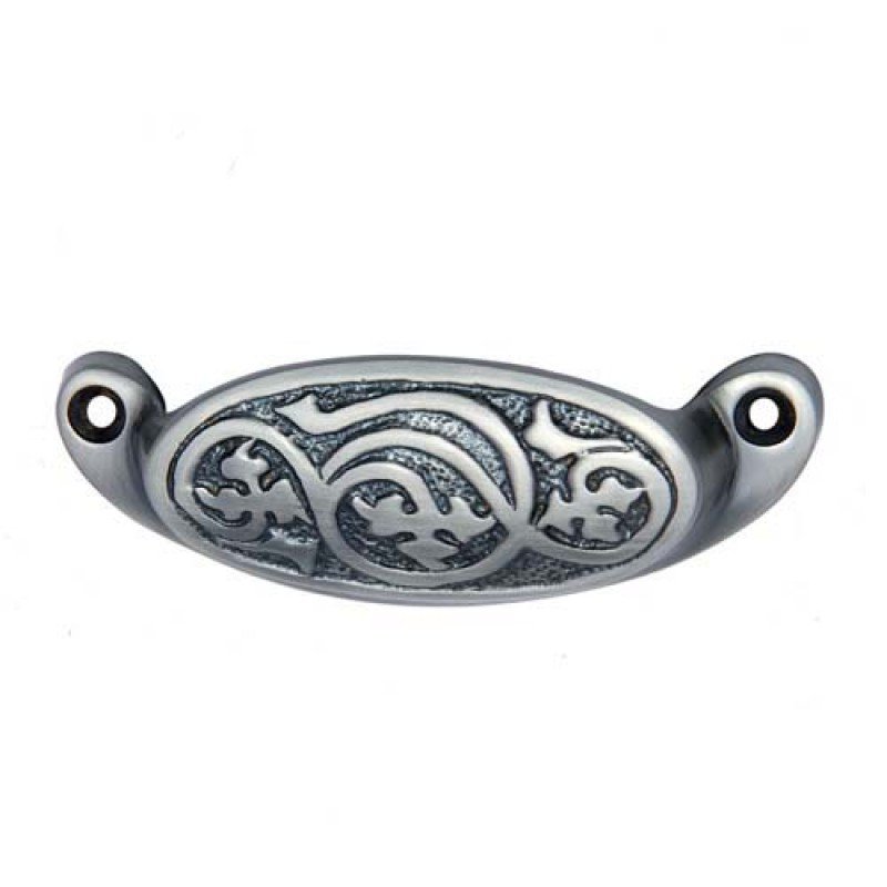 ""Ishod"" Antique Brass Drawer Pull -  Antique Brushed Nickel