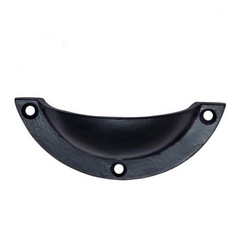 ""Kittim"" Black Antique Iron Drawer Pull - Black Powdercoated