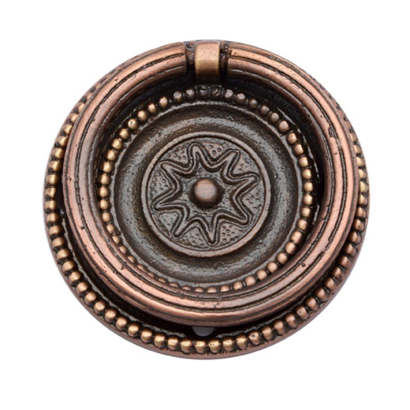 ""Bernice"" Brass Decorative Drop Pull - Antique Copper