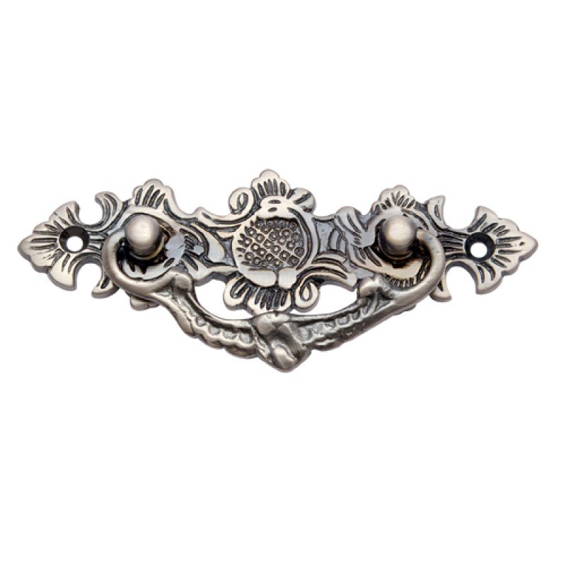 ""Gozan"" Brass Decorative Drop Pull - Antique Brushed Nickel