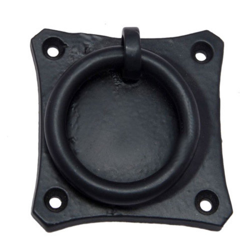 ""Pethahiah"" Black Antique Iron Drop Pull -  Black Powder Coated