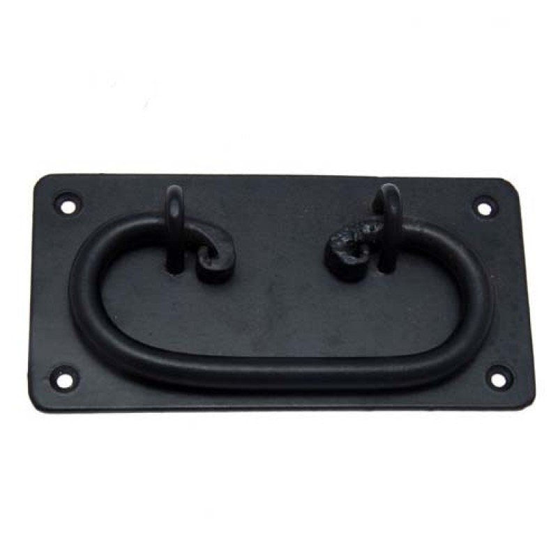 ""Phebe"" Black Antique Iron Drop Pull - Black Powdercoated