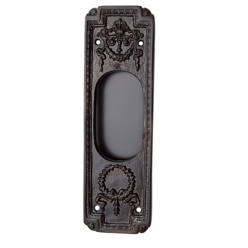 ""Hazargaddah"" Silicon Bronze Decorative Flush Pull - Distressed Silicon Bronze Medium Patina
