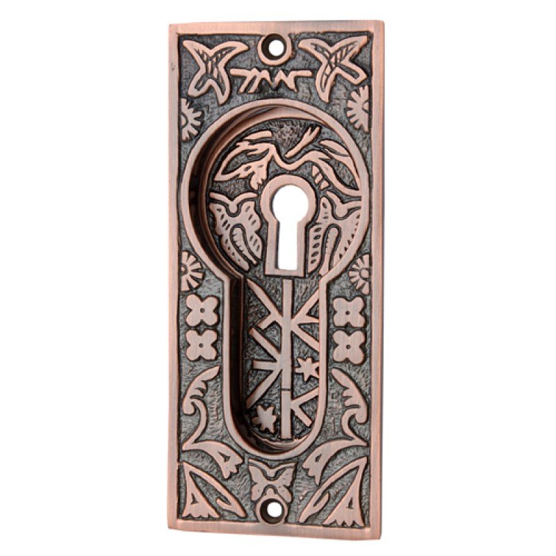 ""Letushim"" Brass Decorative Flush Pull - Antique Copper