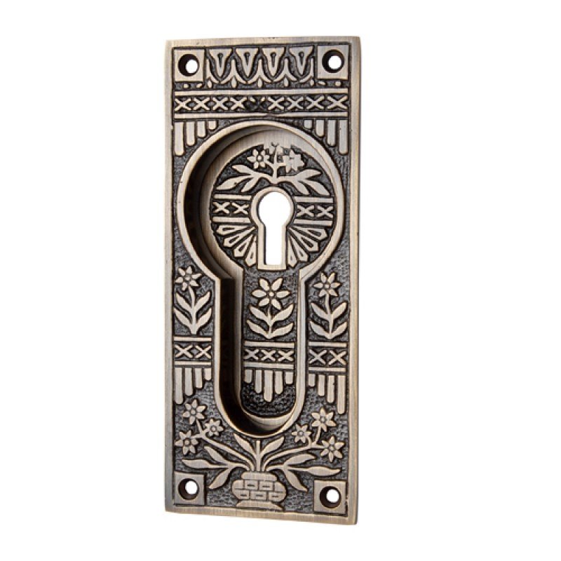 ""Madmannah"" Brass Decorative Flush Pull - Antique Brass
